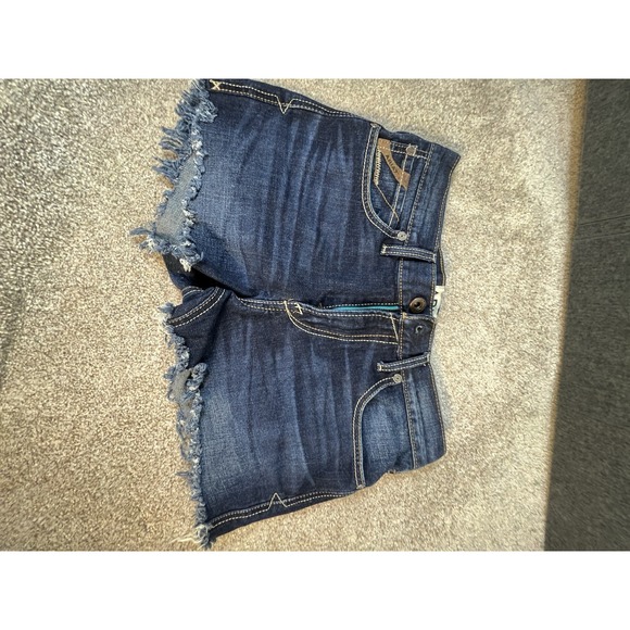 Ariat Perfect Rise Boyfriend Jean Shorts Women 32/34 cutoff denim Dark Wash - Picture 4 of 4